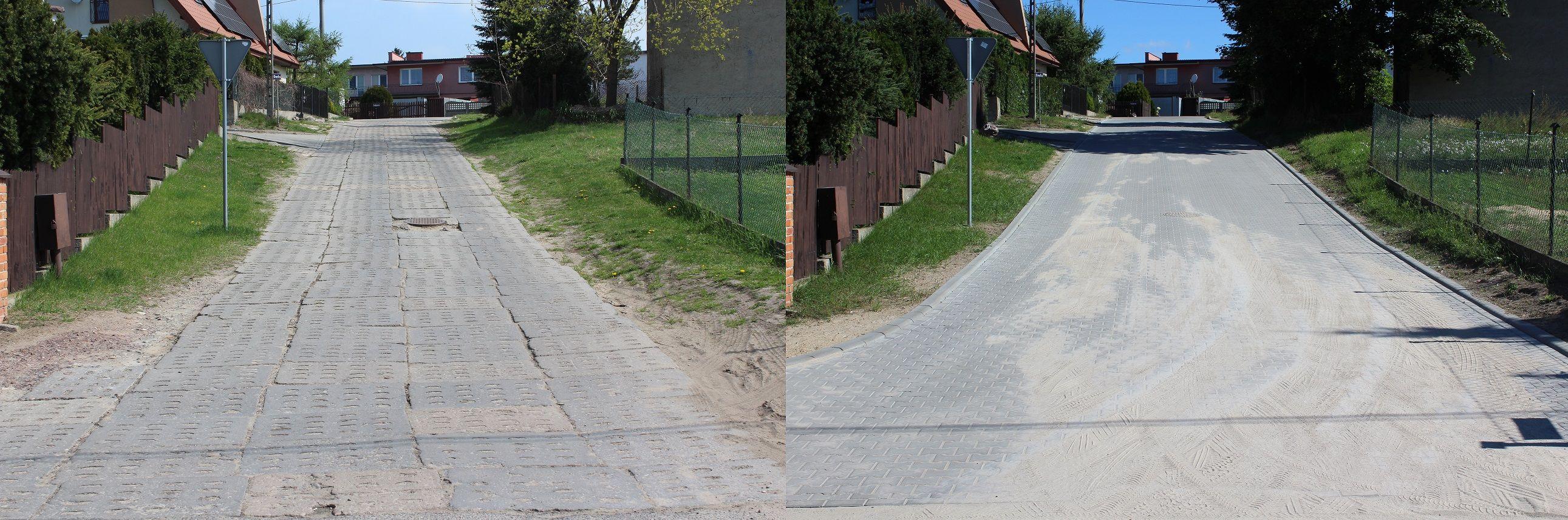 ul. Podgórna w Lipnie - stan przed i po remoncie