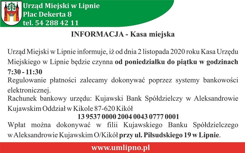 Informacja - Kasa miejska