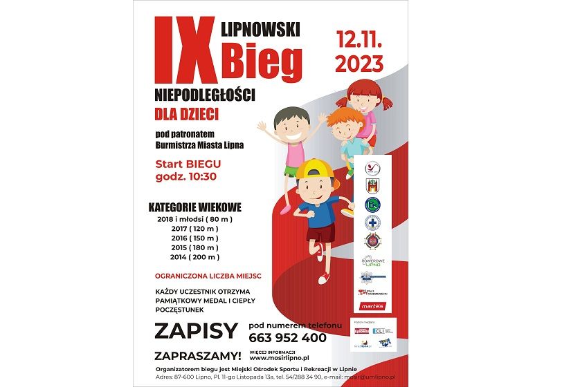 IX Lipnowski Bieg Niepodległości - Bieg dla Dzieci
