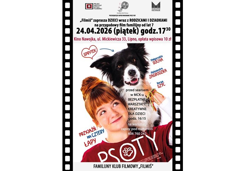 Familijny Klub Filmowy „Filmiś” zaprasza na warsztaty i film