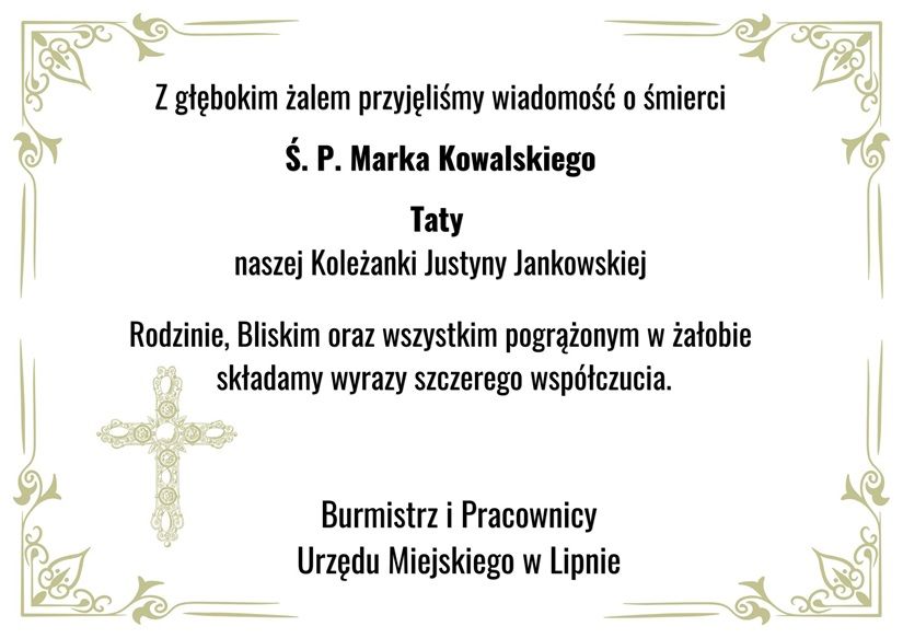 Z głębokim żalem zawiadamiamy...