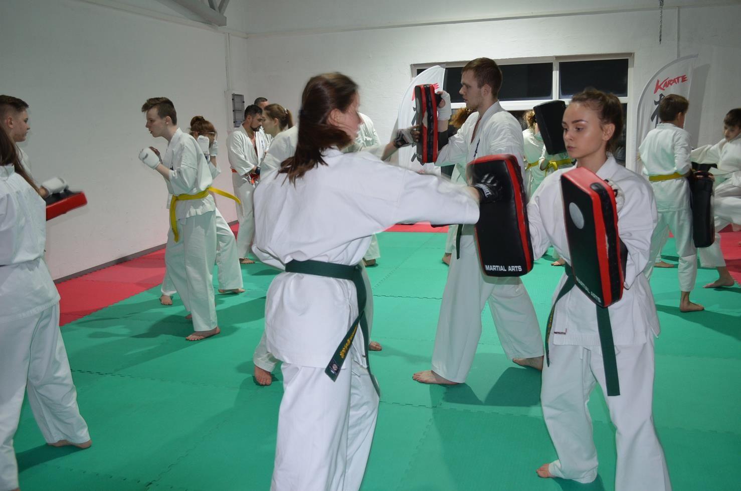 Trening zawodników klubów Kyokushin Karate - kliknięcie spowoduje powiększenie obrazka