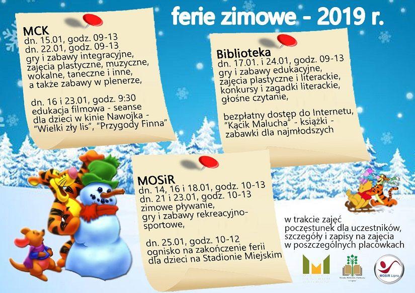 Ferie zimowe 2019