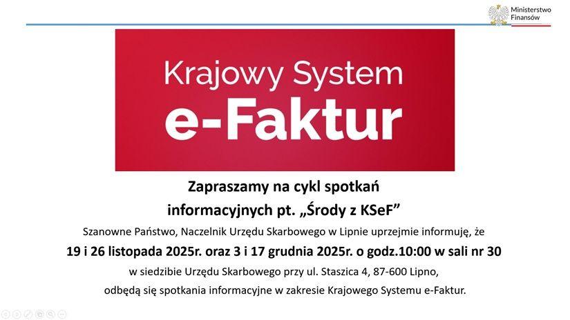Środy z KSeF - cykl spotkań informacyjnych