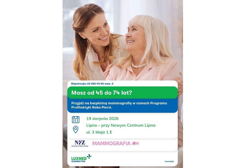 Bezpłatne badania mammograficzne LUX MED w sierpniu