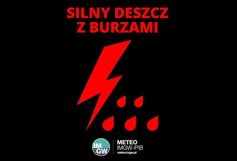 Ostrzeżenia meteorologiczne: Silny deszcz z burzami