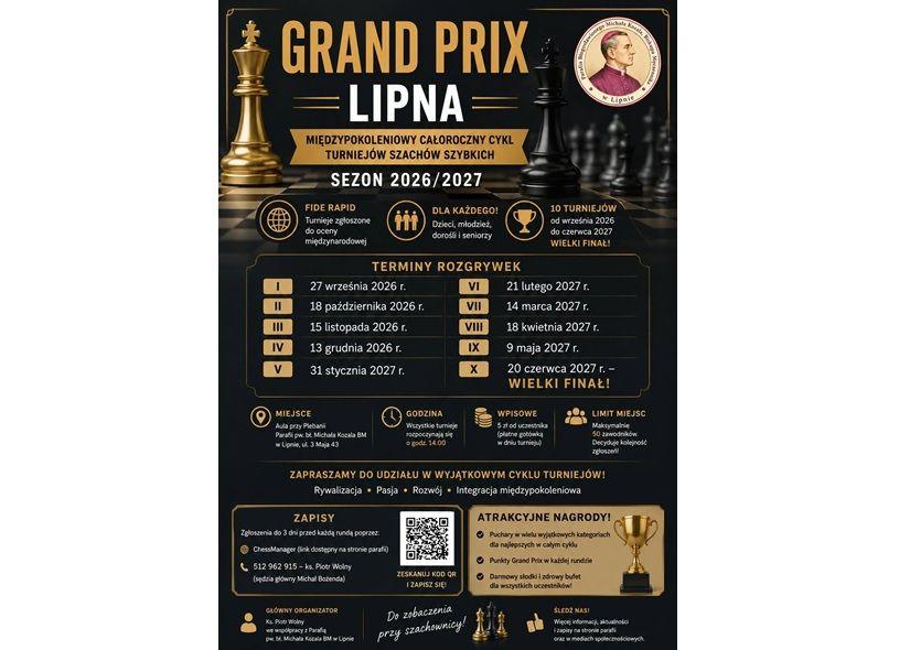 Turniej Szachów Szybkich Grand Prix Lipna - informacja