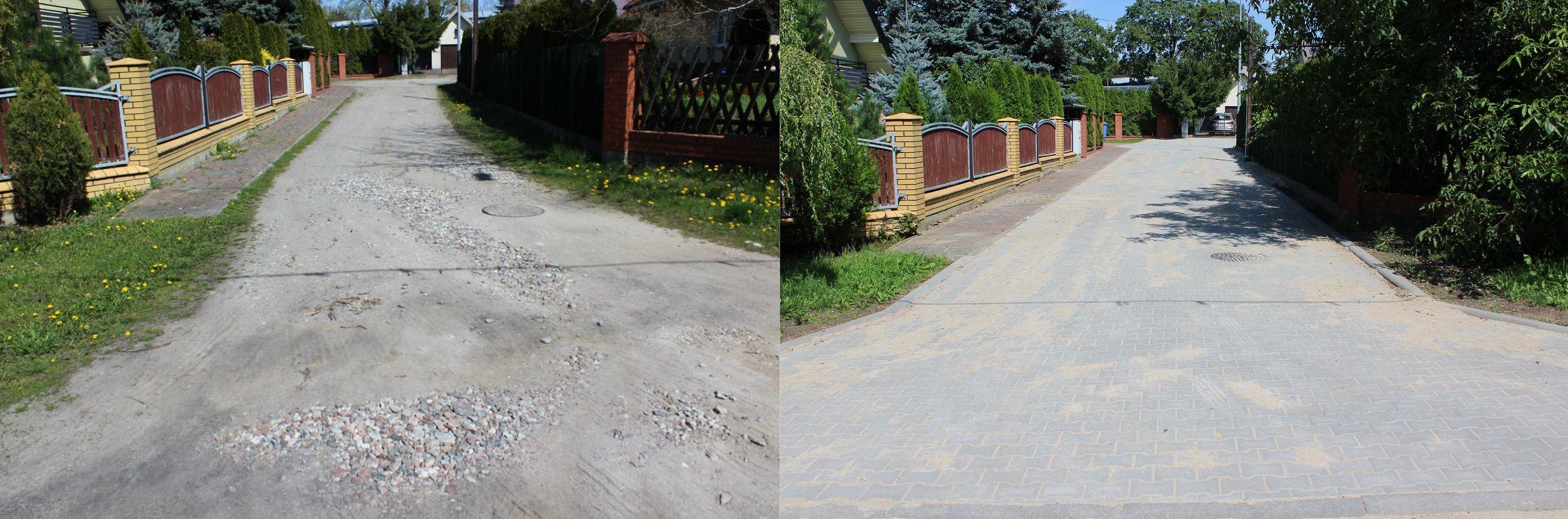 ul. Kusocińskiego w Lipnie - stan przed i po remoncie