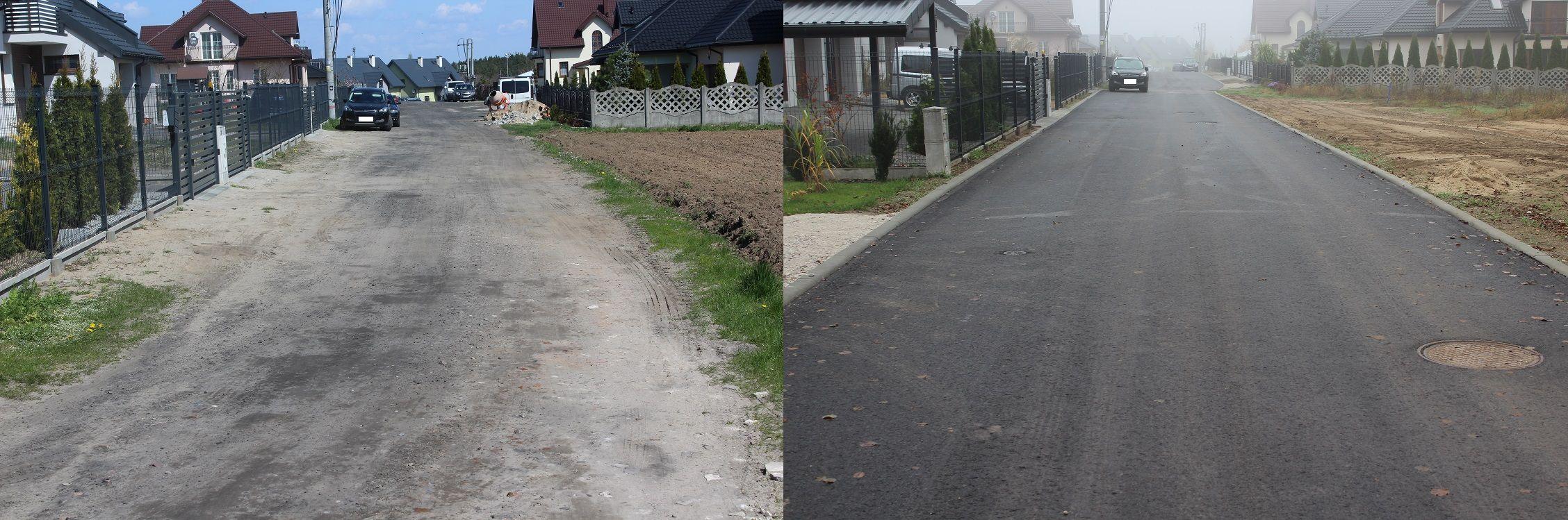 ul. Platanowa w Lipnie - stan przed i po remoncie