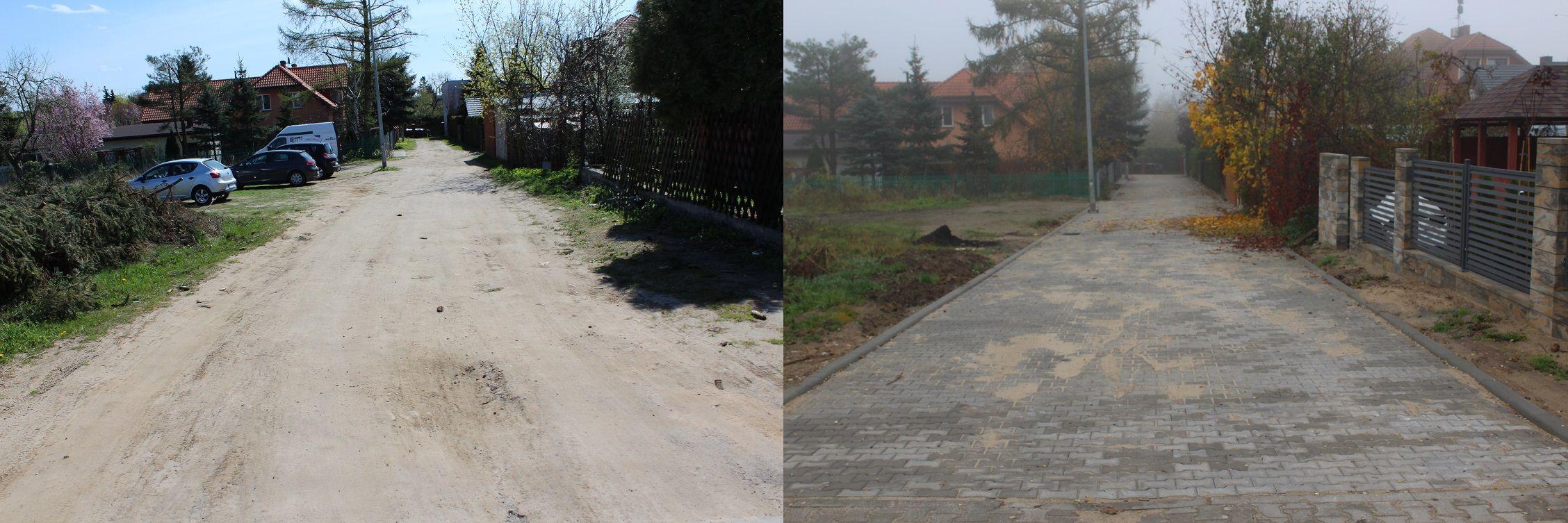 ul. Ślusarskiego w Lipnie - stan przed i po remoncie