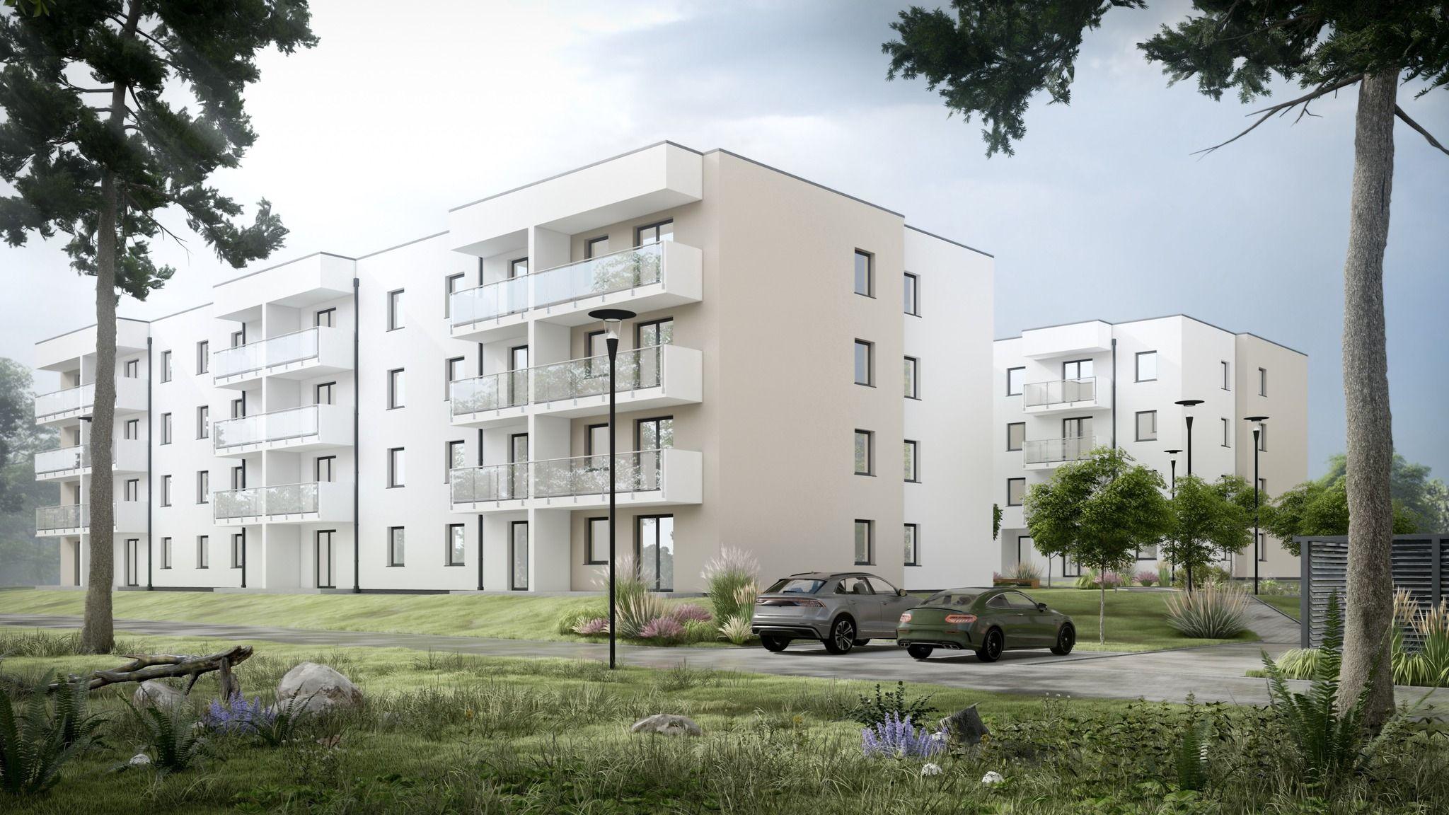 Zdj. nr. 2. Mieszkania czynszowe budowane w ramach Społecznej Inicjatywy Mieszkaniowej  „KZN – Toruński ” - wizualizacja inwestycji