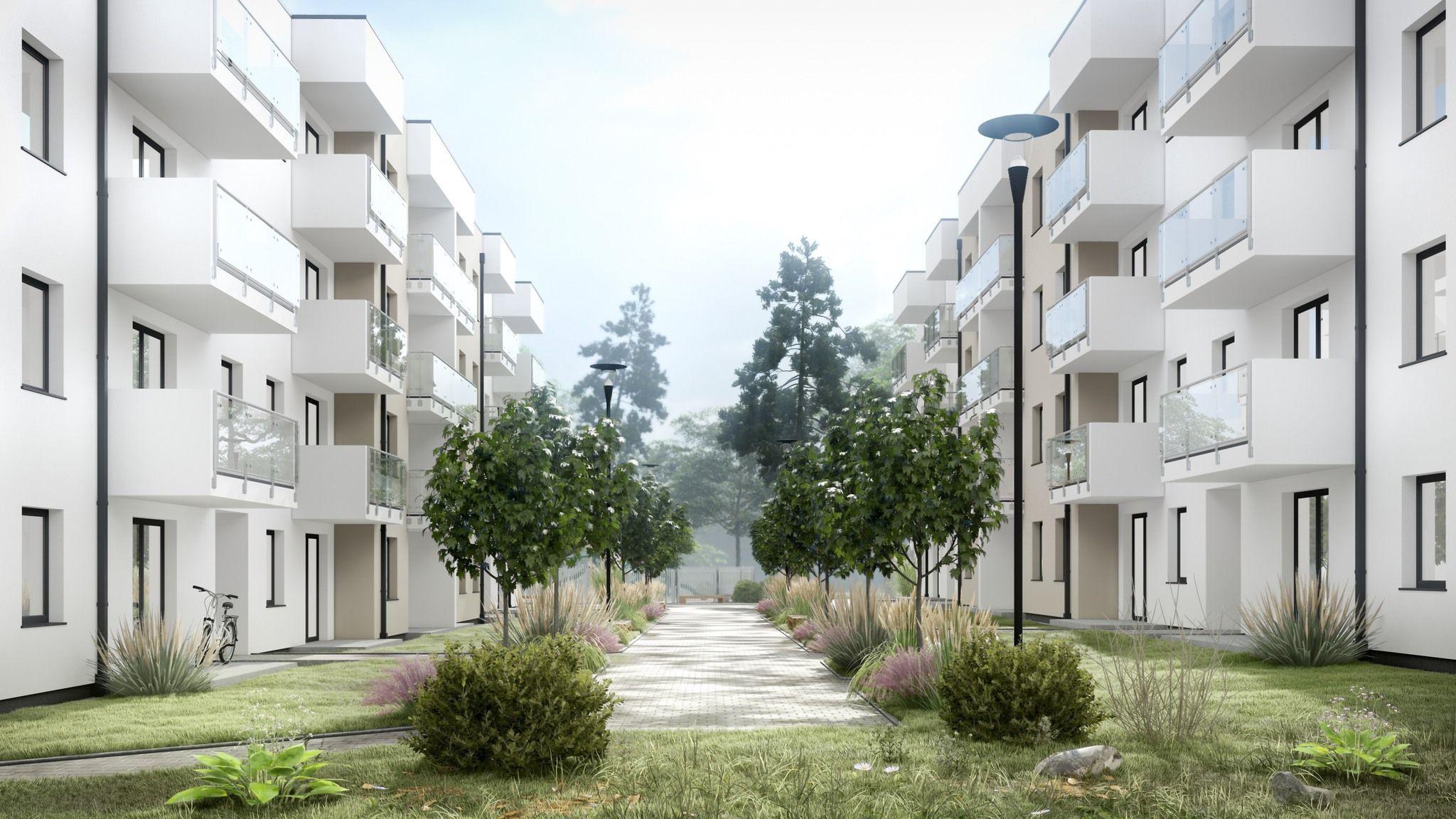 Zdj. nr. 3. Mieszkania czynszowe budowane w ramach Społecznej Inicjatywy Mieszkaniowej  „KZN – Toruński ” - wizualizacja inwestycji