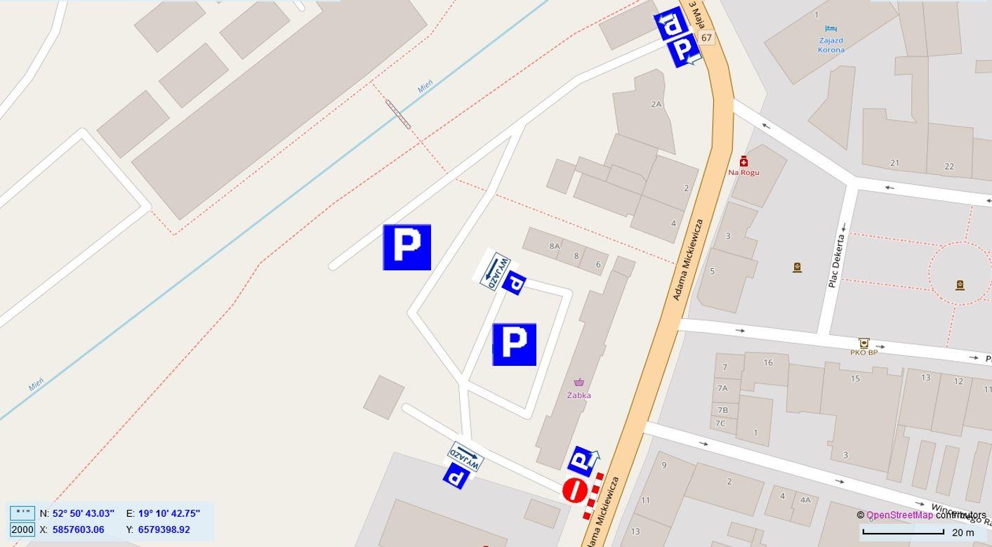 Schemat parkingów
