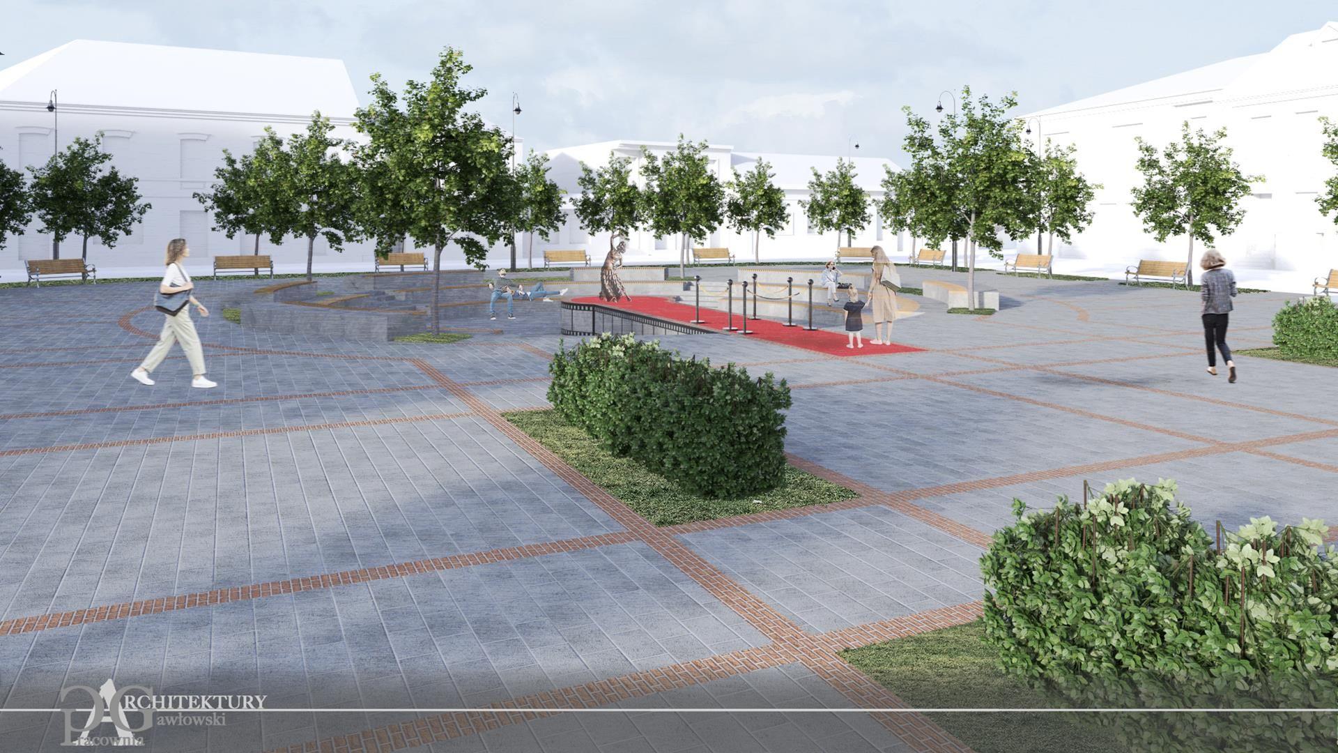 Zdj. nr. 2. Zagospodarowanie przestrzeni publicznej na Placu Dekerta w Lipnie - wizualizacja