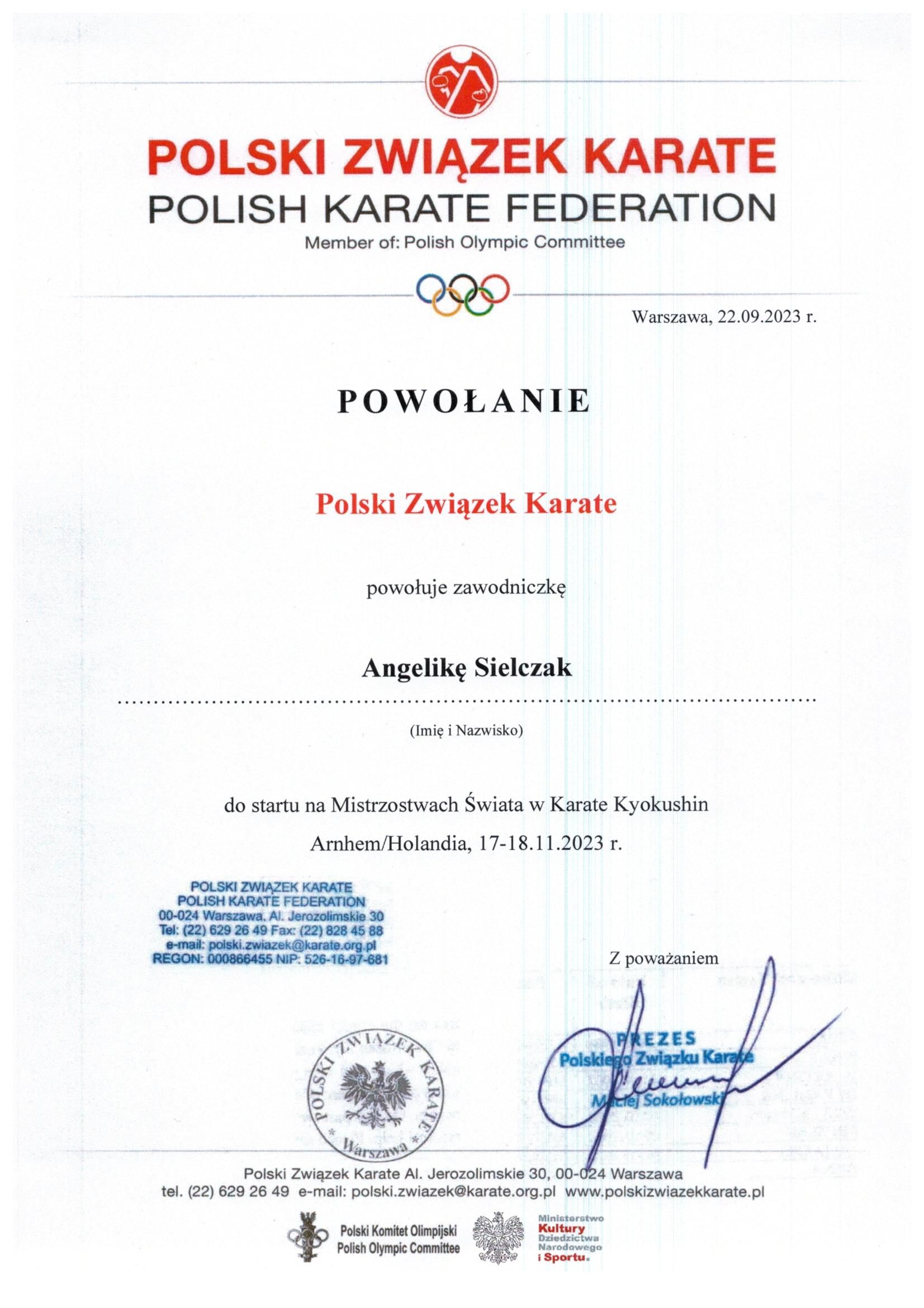 Zdj. nr. 5. Reprezentantki Polski na Mistrzostwach Świata w Karate Kyokushin 